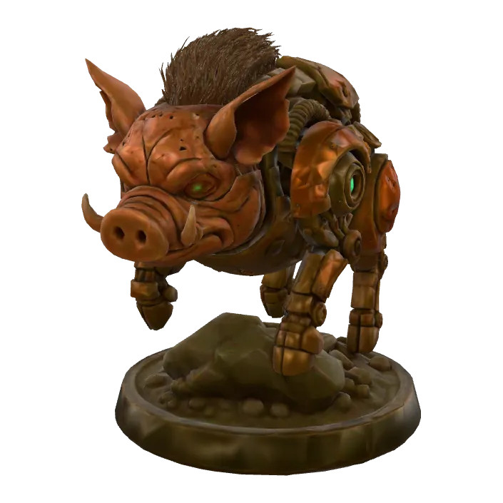 Mechanical Boar Figurine
